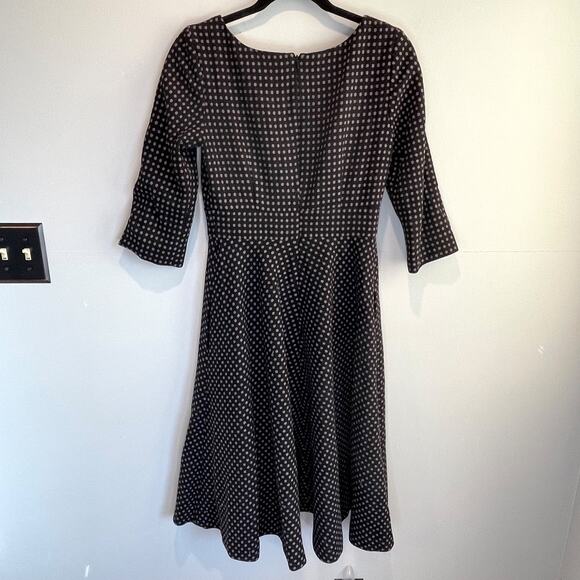 Boden Polka Dot Print Wool Fit & Flare Dress - size 4 Long - Picture 8 of 9